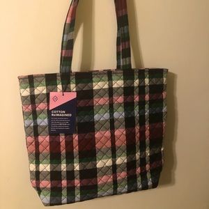 Vera Bradley Ribbons plaid tote NWT